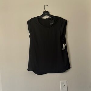 DKNY Black Sleeveless Boxy Blouse